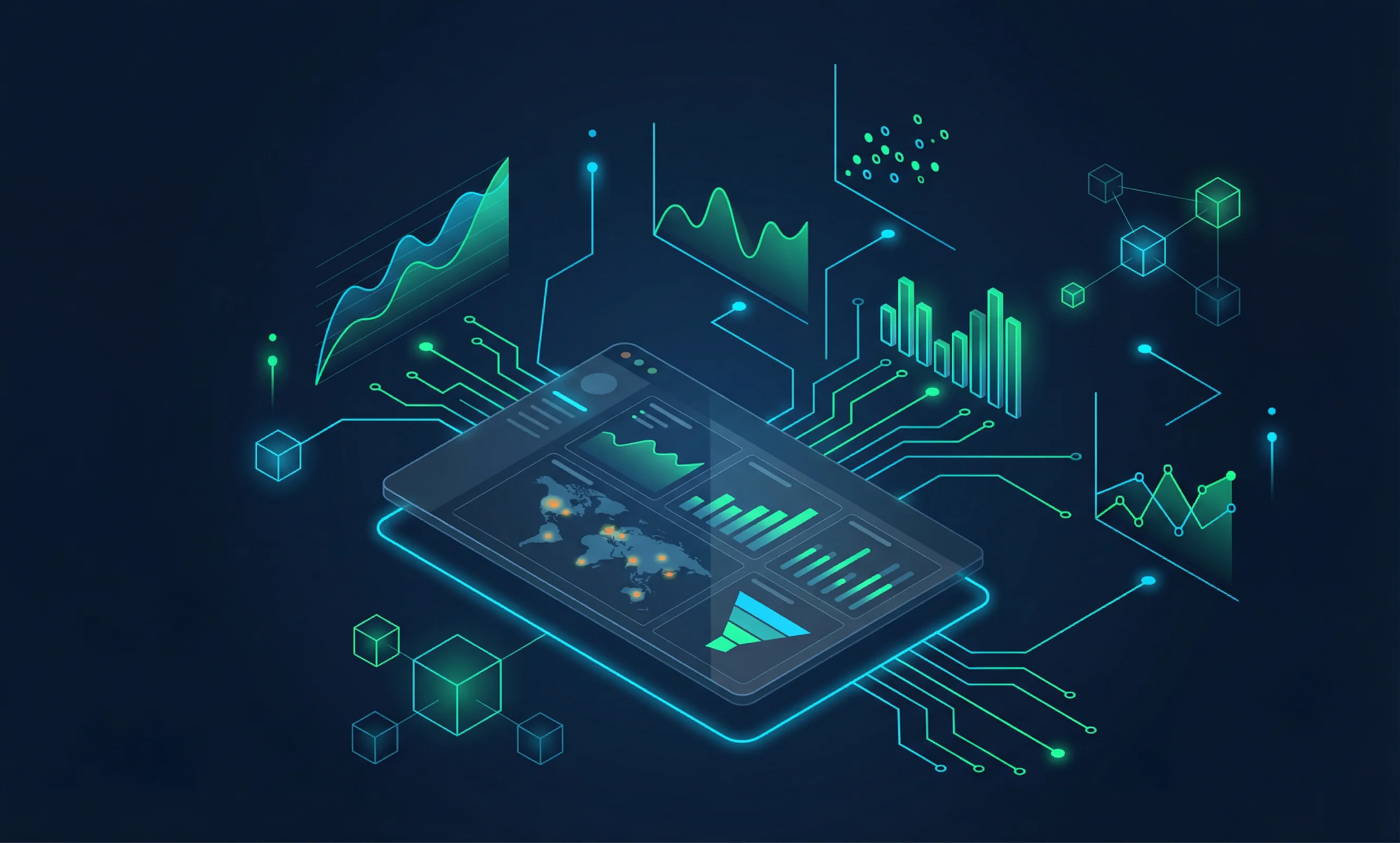 Analytics pipeline transforming raw data into insights